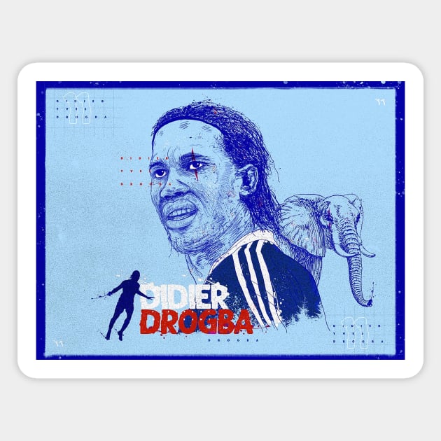 Didier Drogba Sticker by Mr.Donkey